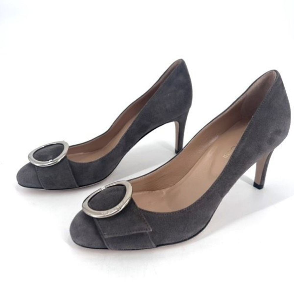 Sergio Rossi‎ Womens Pumps Slip On Suede High Heels Dark Gray Size 36 Size 6